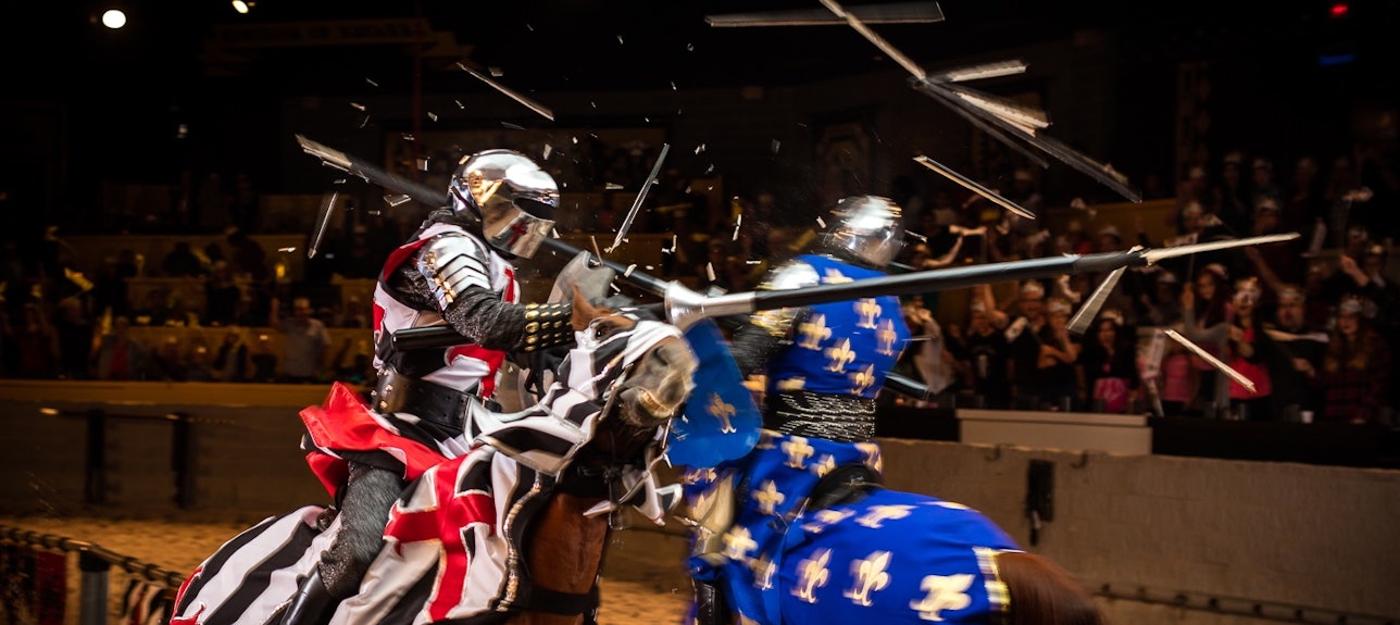 Two valiant knights engaged in battle.