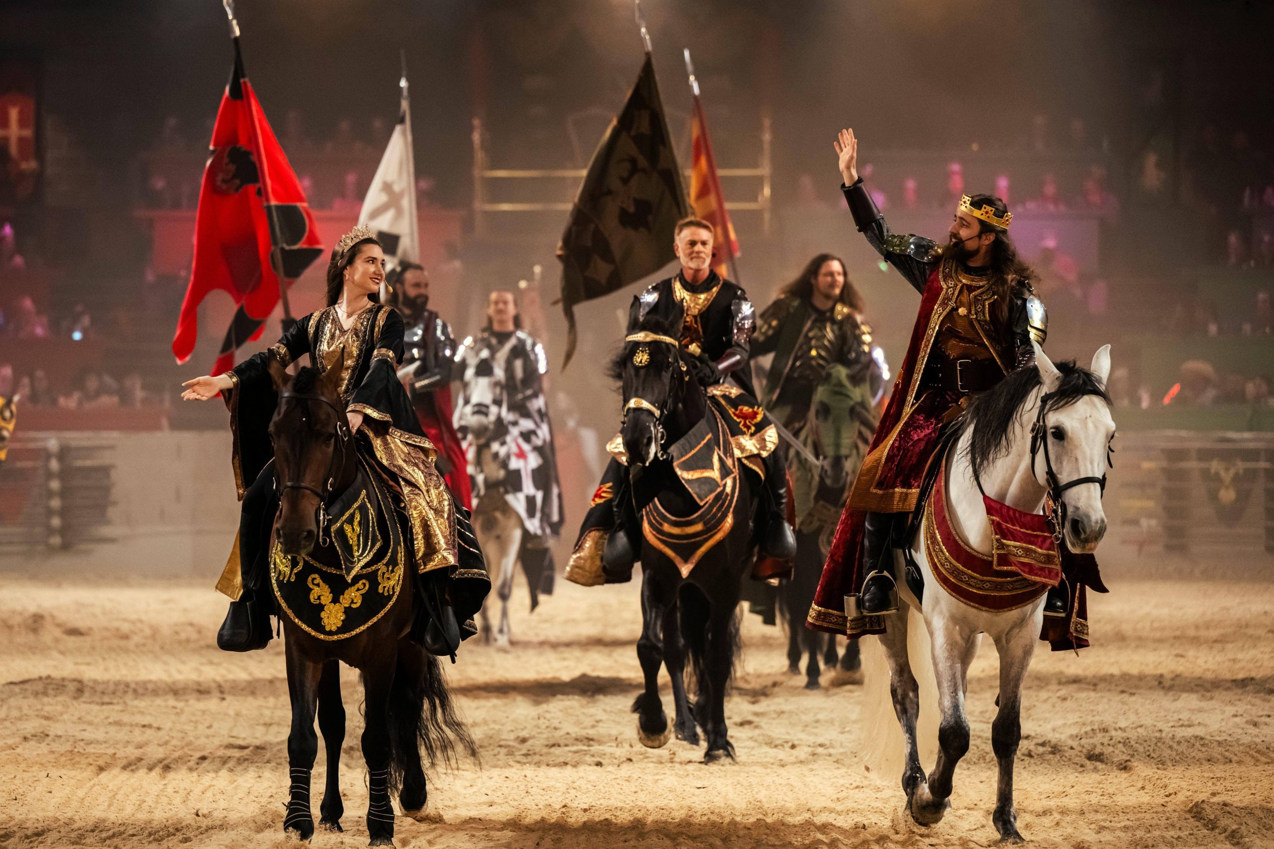 Medieval Times Queen, King, and Marshall